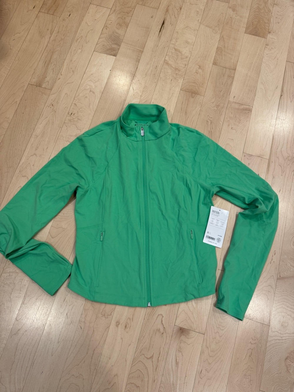 Athleta Bright Green Full-Zip Salutation Jacket